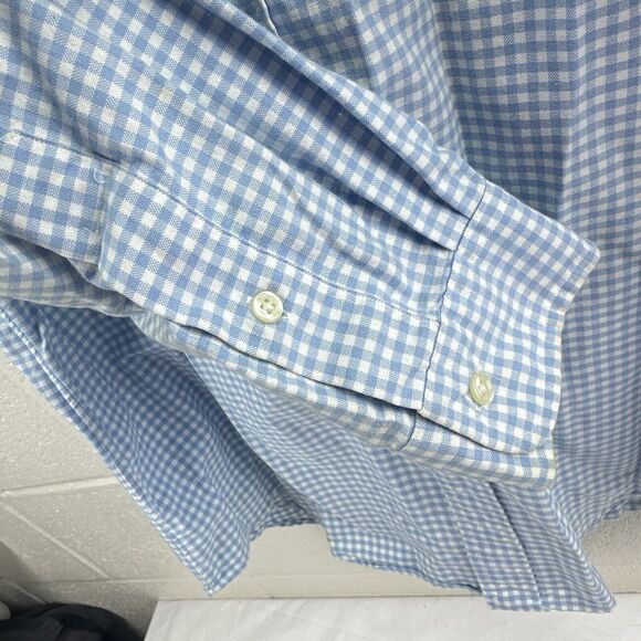 Ralph Lauren Classic Fit Shirt Men’s L Blue/White Checkered LOGO- Pony Button Up - Picture 6 of 7